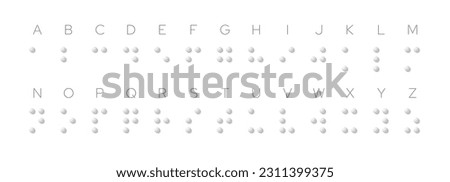 Braille Visually Impaired Writing System Symbols. Braille Language. Blind Reading. Letters for Blind People. Vector Illustration.