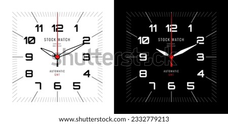 Square Smartwatch Faces Mechanical Style Set. Black and White Fitness Watch Design. Technology Electronic Gadgets, Wristwatch Design. Vector Illustration.