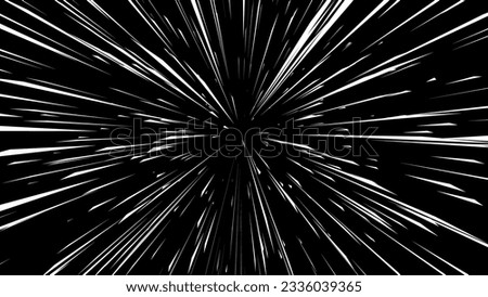 Abstract Comic Book Flash Explosion Blast Radial Lines. Comic Radial Speed Lines. Graphic Explosion with Speed Lines. Hyper Space Warp Jump Teleport Effect. Quick Zoom Effect. VFX Vector Illustration.
