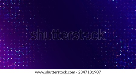 Abstract Digital Technology Futuristic Background. Square Pixels Pattern with Lighting Glowing Particles Square Elements. Technology or Science Research Presentation Backdrop. Vector Illustration.