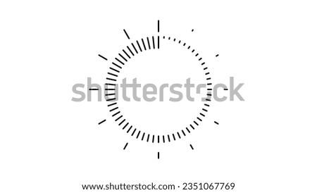 Minimalistic Timer Measure. Stripes Around the Circle. Timer Logo Countdown. Circular Icon with Lines. Time Sign or Logo Concept. Vector Illustration.