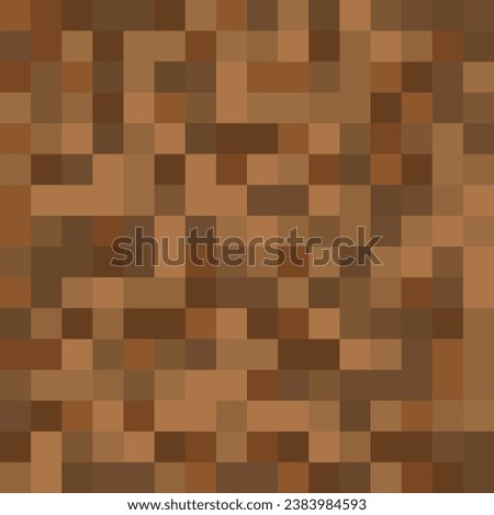 Pixel Style Game Dirt Block Vector Texture. Game Ground Pixelated Seamless Background. Minecraft Style Vector Illustration. 8-bit Pixel Art.