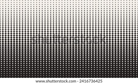 Abstract Geometric Triangles Pattern. Hipster Fashion Design Print Triangle Pattern. Halftone Effect Background. Black and White Arrows Pointing Up and Down. Vector Illustration.