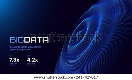 Abstract Digital Circles of Particles. Futuristic Circular Sound Wave. Big Data Visualization. 3D Virtual Space VR Cyberspace. Crypto Currency Blockchain Concept. Vector Illustration.