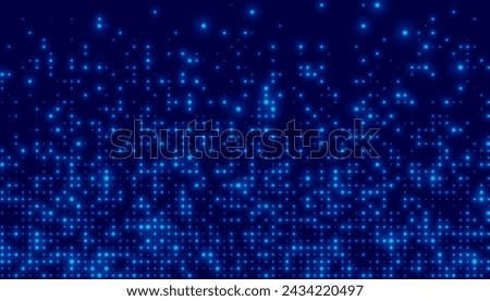 Abstract Blue LED Panel Lights Background. Beautiful Sparks Shine Special Light. Vector Sparkles. A Beautiful Illustration for Postcard. Vector Illustration.