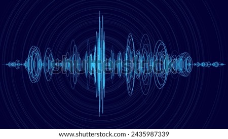 Music Sound Waveform. Digital Voice Assistant Soundwave. AI Assistant Voice Generation or Recognition Concept. Vector Illustration.