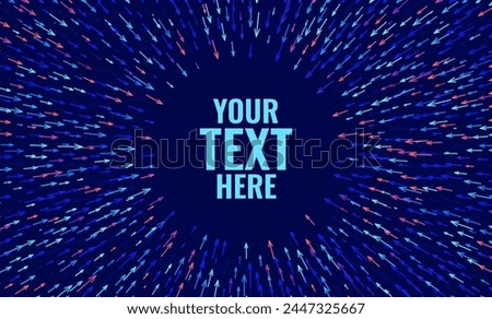 Colored Arrows Pointing to the Center Background. Dynamic Arrow Symbols. Focus on Your Goal Target. Business Focus Concept. Converging Radial Lines Design Element. Arrows Pattern Vector Illustration