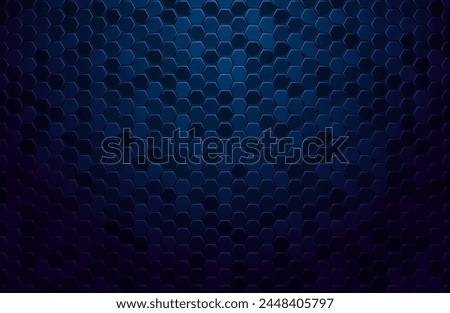 Dark Blue Technology Hexagonal Background. Honeycomb Grid Texture. Vector Illustration. 