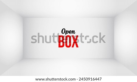 Open White Empty Box Top View. Inner Space of the Box or Room. White Empty Room Interior. 3D Vector Illustration.