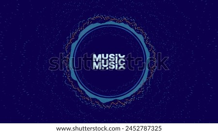 Abstract Sound Wave Circle Round EQ Background. Digital Music BG. Dynamic Music Wavy Lines Flow. Digital Equalizer. Round Sound Data Visualization. Abstract Vector Background.