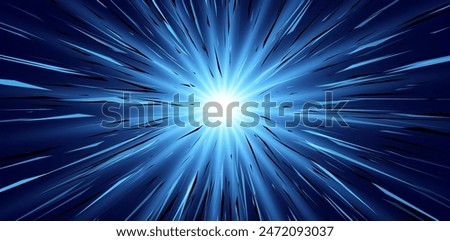 Abstract Comic Book Flash Explosion Blast Radial Lines. Comic Radial Speed Lines. Graphic Explosion with Speed Lines. Hyper Space Warp Jump Teleport Effect. Quick Zoom Effect. VFX Vector Illustration.