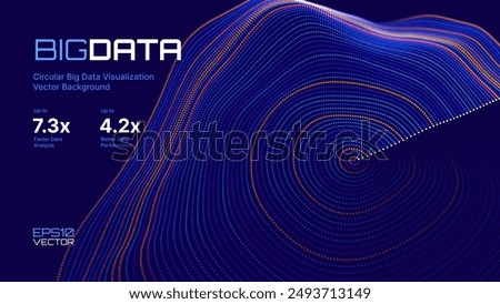 Abstract Digital Circles of Particles. Futuristic Circular Business Data Graph. Big Data Visualization. Crypto Currency Blockchain Invest Statistics Analysis Concept. Vector Illustration.