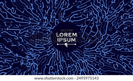 Mycelium Fungus Macro Pattern. Fungus Scientific Medical Research Background. Science Macro Pattern Backdrop. Futuristic Plant Microbiology Healthcare. Vector Illustration.