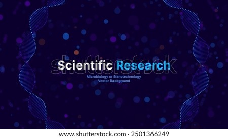 Abstract Blue DNA Molecule Helixes Circle Frame. Gene Editing Genetic Engineering Concept. Geometric Science Medical Tech Background. Vector Illustration.