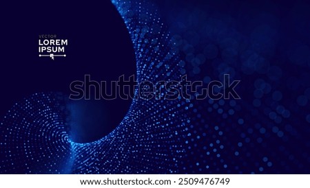 Cyber Big Data Flow Particles Tech Business or Science Background. Medical Research or Medical Tech Innovation Online Webinar Presentation Event. Conference or Forum Vector Illustration Backdrop.