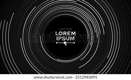 Abstract Circular Pattern Vector Background. Round Colorful Arcs Spiral Backdrop. Moving Circles. 3D Tunnel Depth Effect. Vector Illustration. Radial Speed Lines.