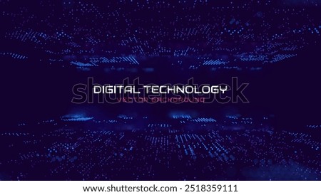 Digital Data Flow Vector Background. Big Data Technology Lines. Data Transmission Concept. High Speed Internet. Information Matrix Flow in Virtual Reality Cyberspace. Vector Illustration.