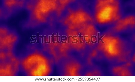 Heat Map Background. Infrared Thermal Camera Landscape Scan. Temperature Scanner Radar Global Warming Concept. Vector Illustration.