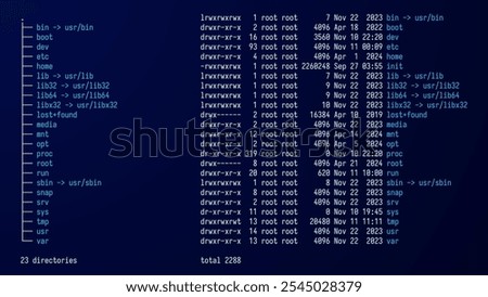 Linux Unix Terminal CLI Utility Program Vector Illustration. Command Line Interface. List of Unix File Structure. System Programming Concept. Bash Shell.