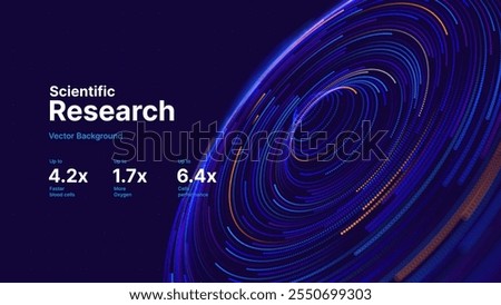 Cyber Big Data Flow Particles Tech Business or Science Background. Medical Research or Tech Innovation Online Webinar Presentation Event. Conference or Forum Vector Illustration Backdrop.