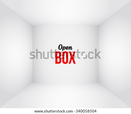 Box Top View. Inner Space of the Box. White Empty Room Interior. Vector illustration