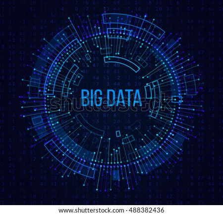 Big Data Visualization. Abstract Background with Dots Array and Lines. Connection Structure. Vector Illustration.