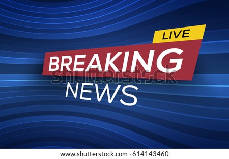 Breaking News Live Banner on Glowing Wavy Lines Background. Business / Technology News Background. Vector Illustration.