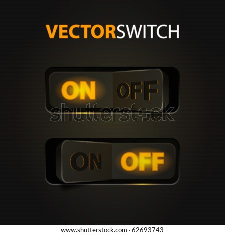 Cool Realistic Toggle Switch (ON/OFF). Vector illustration.