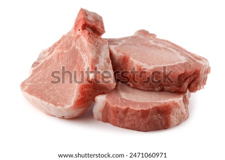 Image, Stock Photo raw pork tenderloin on a wooden cutting board