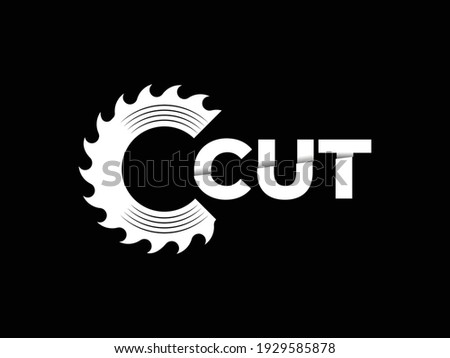 Letter C for cut symbol logo design template with stylized letter C for woodshop, carpentry, woodworkers, woodworking industry. Vector illustration.