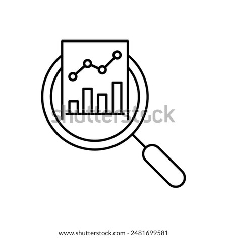 audit and data analysis icon like thin line assesment. linear trend graphic stroke design lineart logotype web element isolated on white. concept of key performance indicator or business visualisation