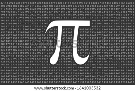 pi symbol on digits of pi number