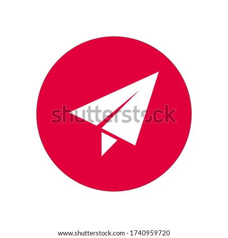 Flat Paper Plane Web Icon design, Aircraft vector design, square colorful button, Flat style design illustration