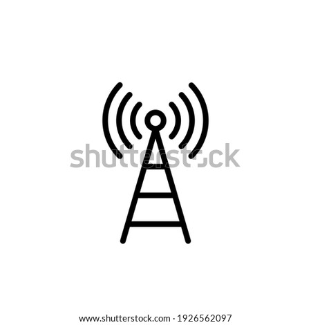 Tower signal icon vector illustration logo template for many purpose. Isolated on white background.