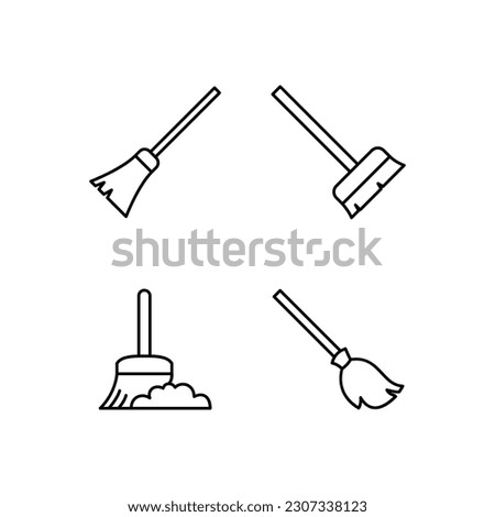 Broom icon vector illustration logo template for many purpose. Isolated on white background.