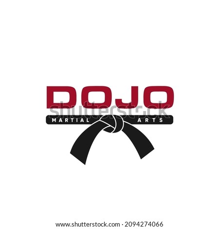 Dojo simple logo concept for martial arts, Red on brave Dojo logo design.