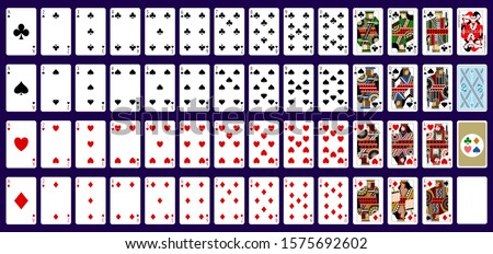 This is a vector design of full set of playing cards.