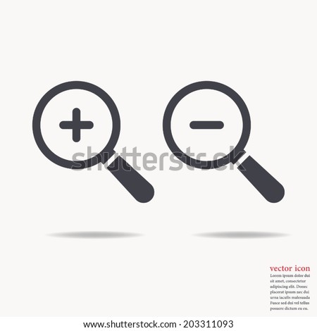 Magnify icon , zoom In and zoom out ,Vector illustration