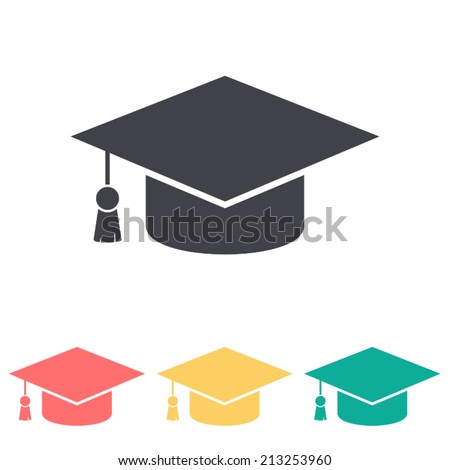 graduation cap icon , vector illustration