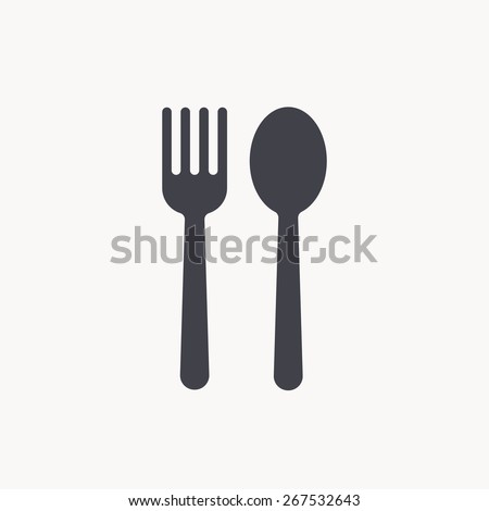 Fork And Spoon Icon Stock Vector Illustration 267532643 : Shutterstock