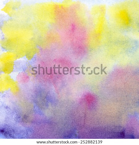 hand painted violet-yellow watercolor background