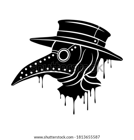Plague doctor mask. Steampunk mask with beak. Vector clipart