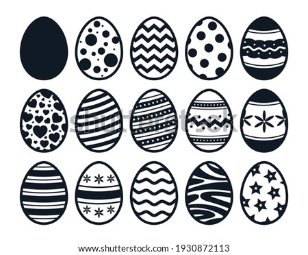 Easter eggs collection. Vector icons