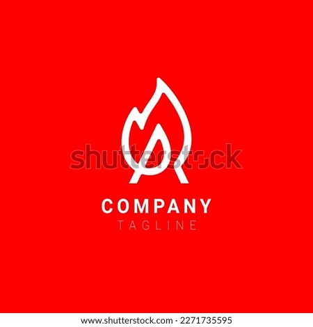 A Fire minimalist line logo design