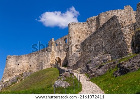 Spissky hrad castle ruins near Spisske Podhradie town, Spis region, Slovakia, Europe, biggest Slovak castle Сток-фото © 