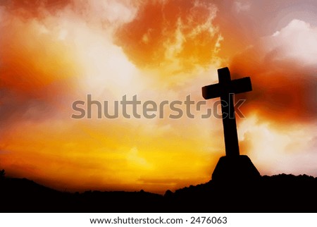 Cross Silhouette And The Clouds At Sunset Stock Photo 2476063 ...