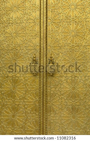 golden door detail in a house in morocco
