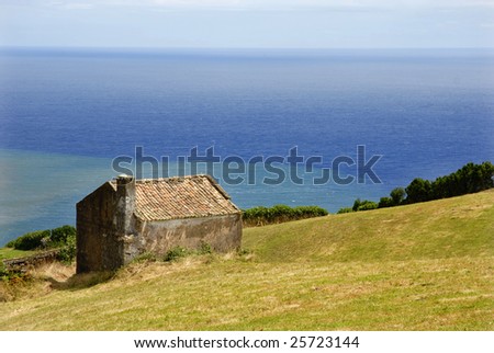 old farm house at the azores coast