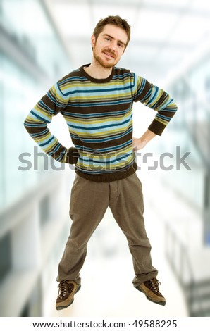young casual happy man full body picture