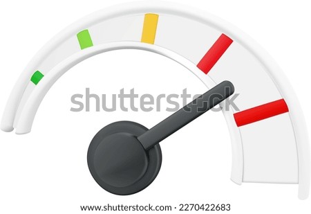 Color speedometer. Vector illustration. 3d speedometer icon.